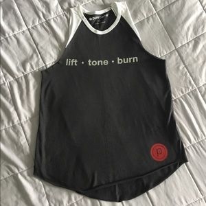 Pure Barre lift tone burn metallic tank
